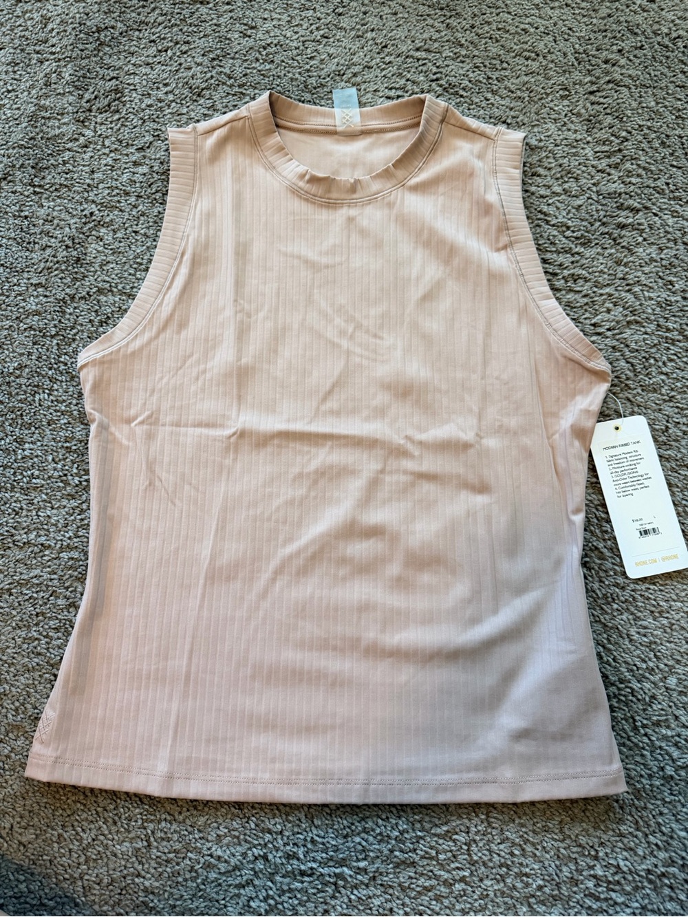 RHONE Sleeveless Ribbed Tank - Blush